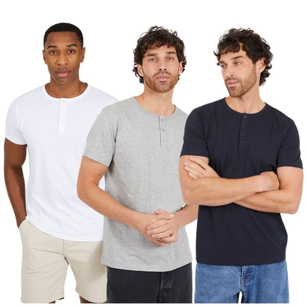 Brave Soul Mens Polo Shirt (Pack of 3) / Optic White/Light Grey Marl/Dark Navy